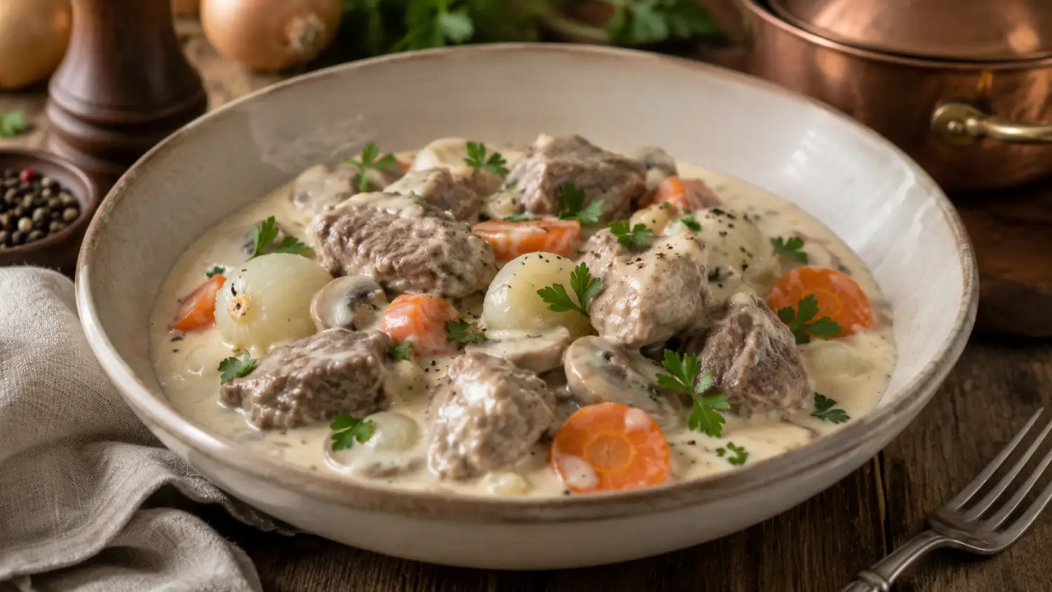 Blanquette aux joues de porc : la recette authentique du restaurant
