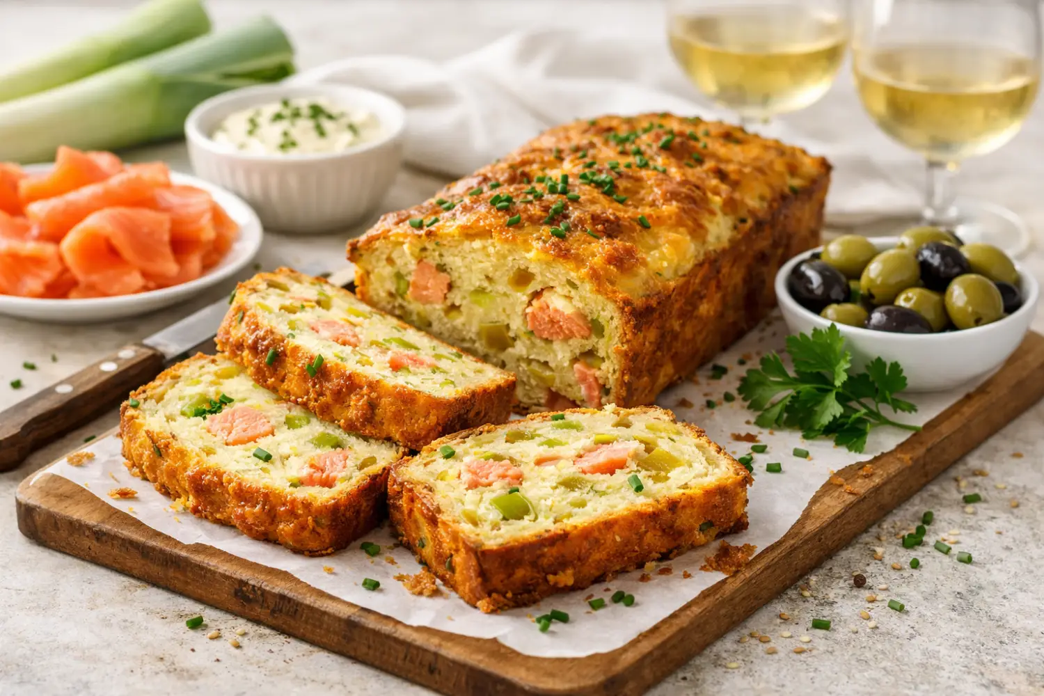 Cake salé saumon-poireaux : l'apéritif élégant à préparer le dimanche pour la semaine
