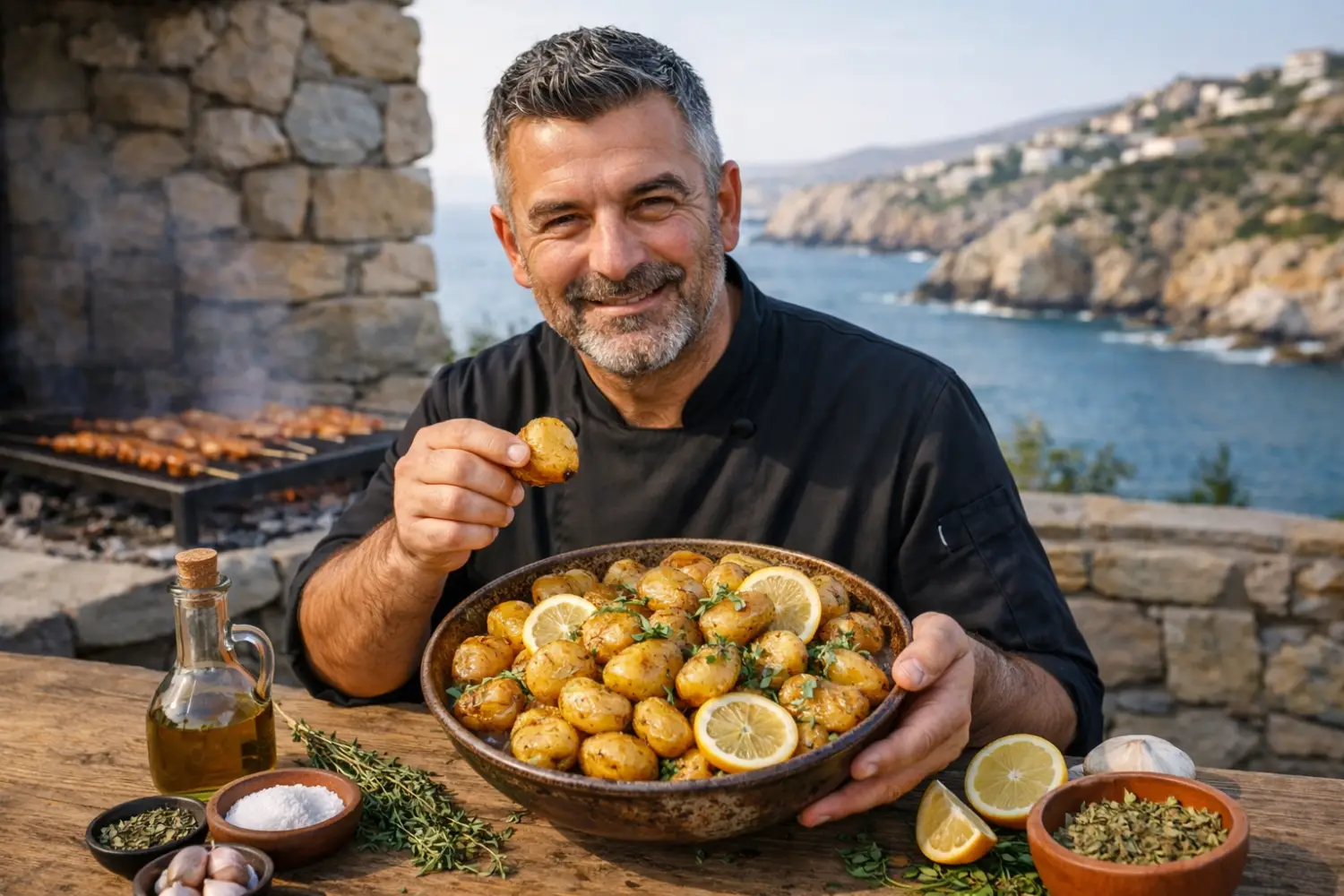 Ce chef crétois dévoile sa recette de patates au citron virale
