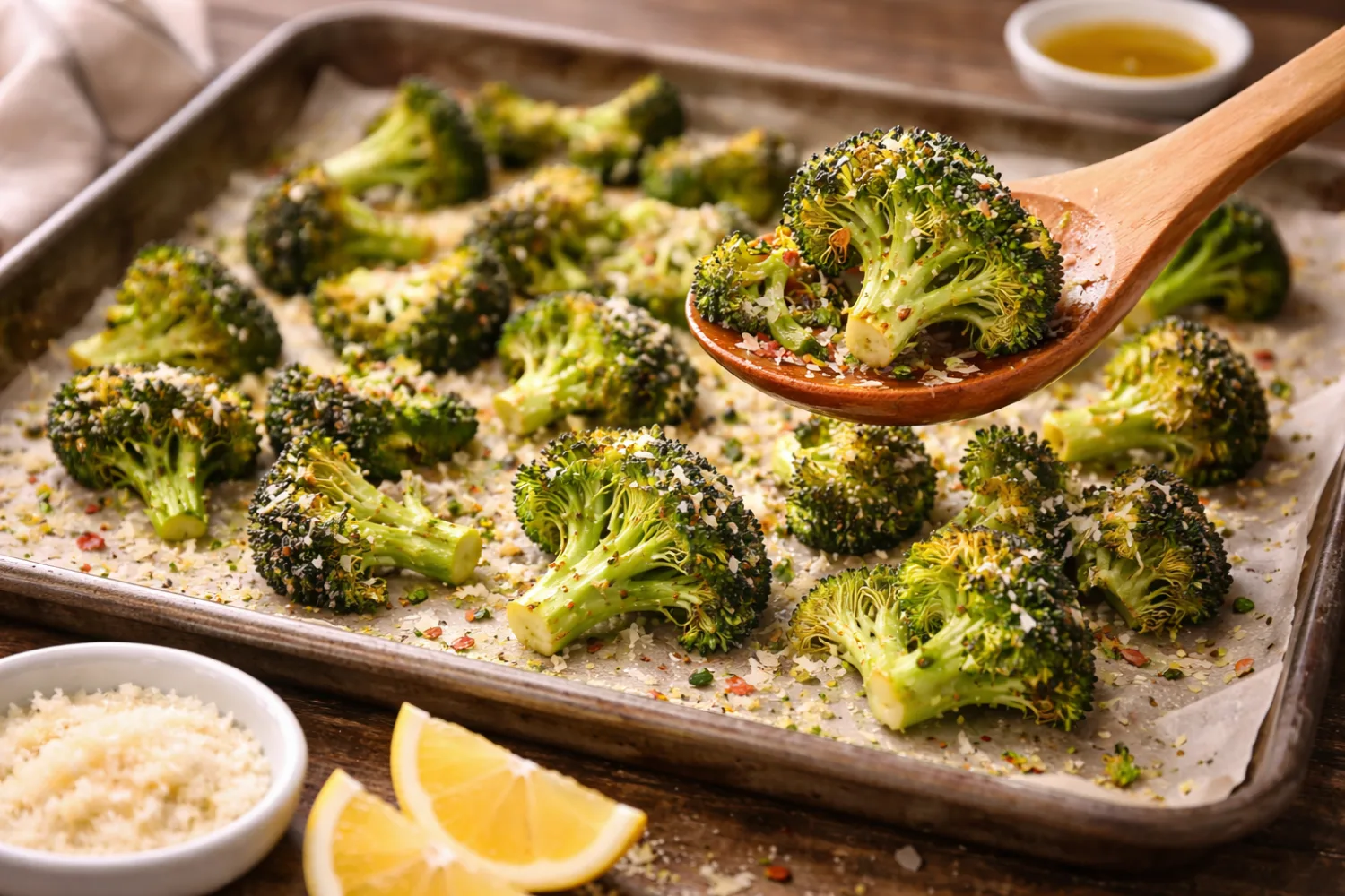 Brocoli rôti au four et parmesan : recette légère de saison