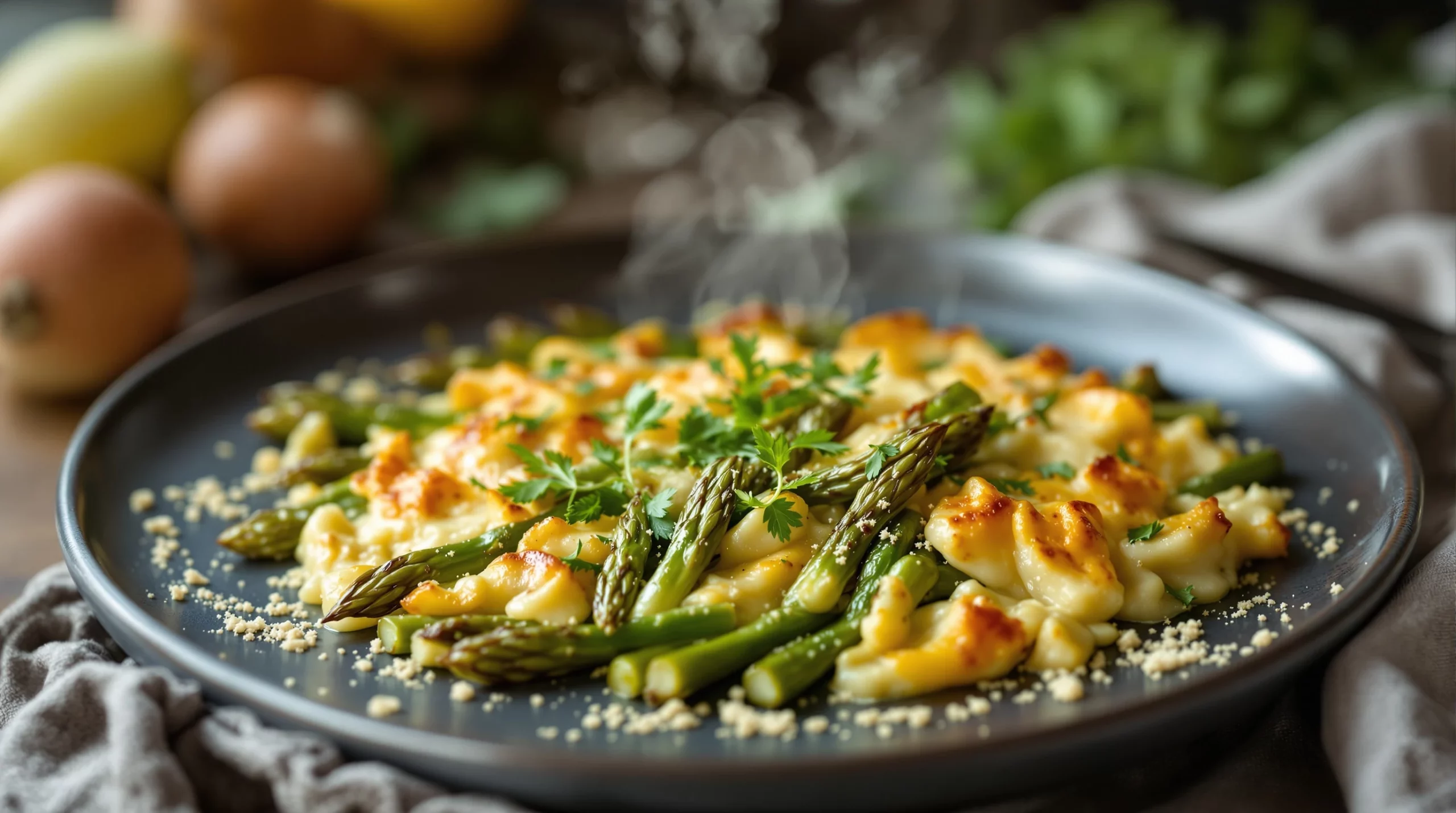 Asperges vertes printanières : mon gratin facile au parmesan