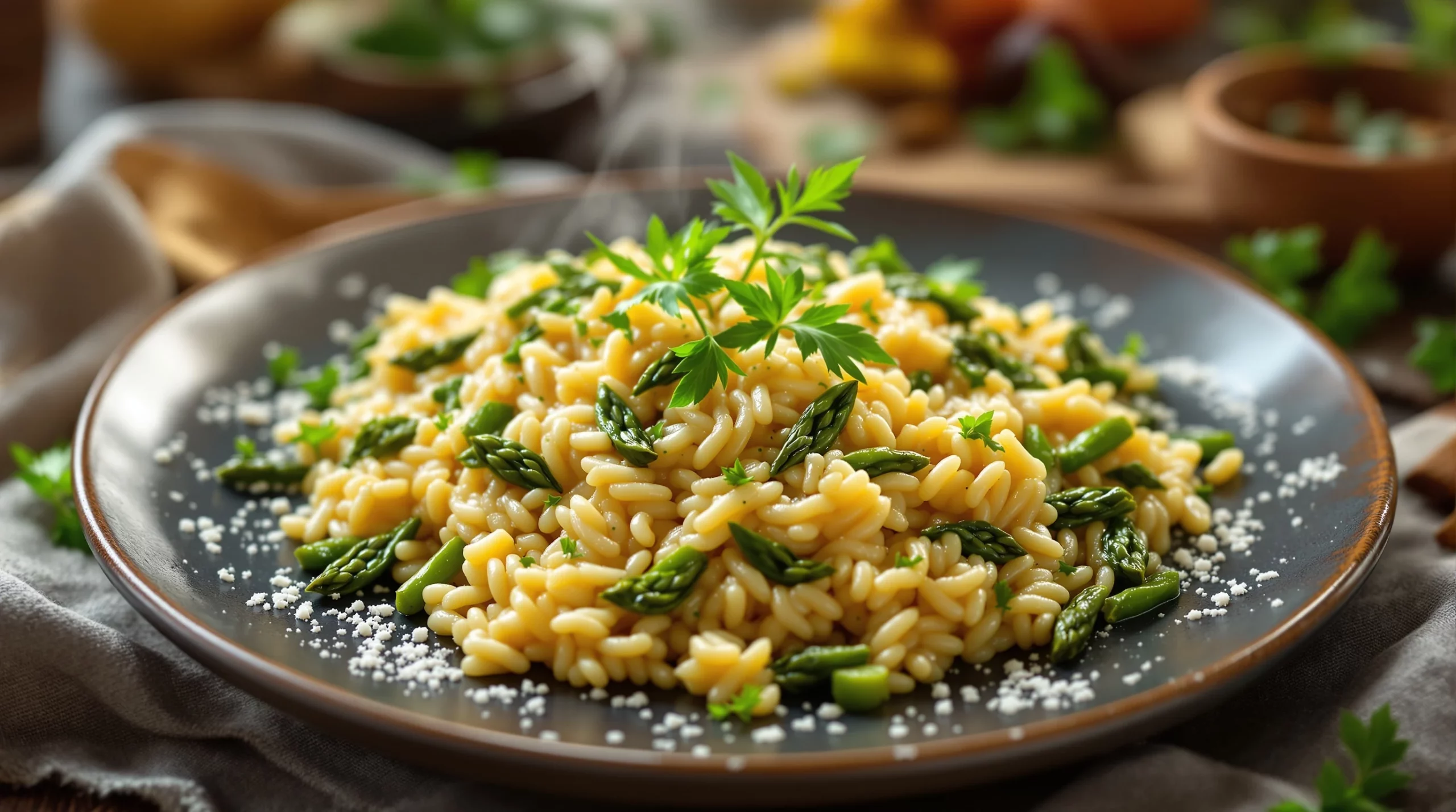 Asperges vertes printanières : mon risotto crémeux et facile