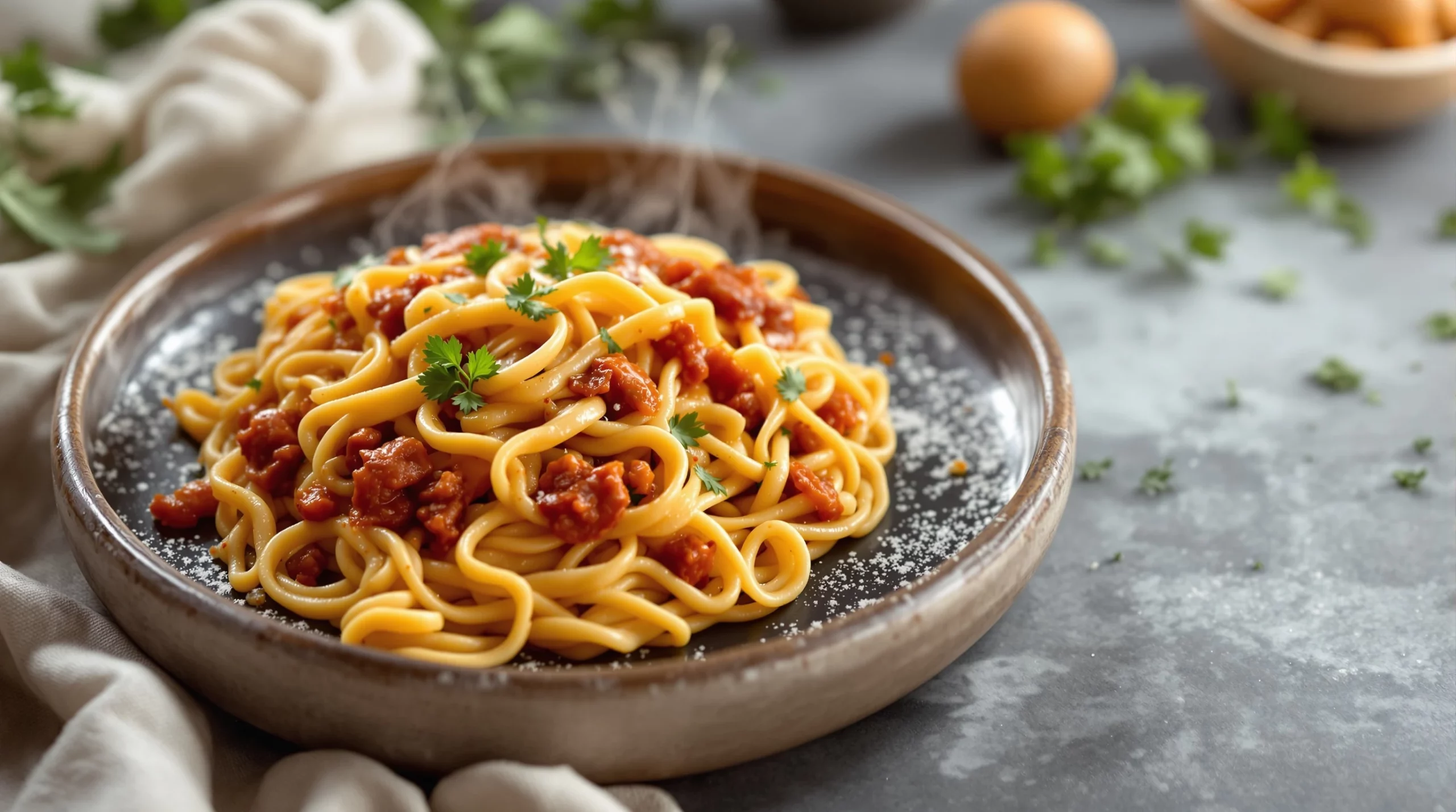 Pâtes à la bolognaise maison : la vraie recette qui mijote longtemps