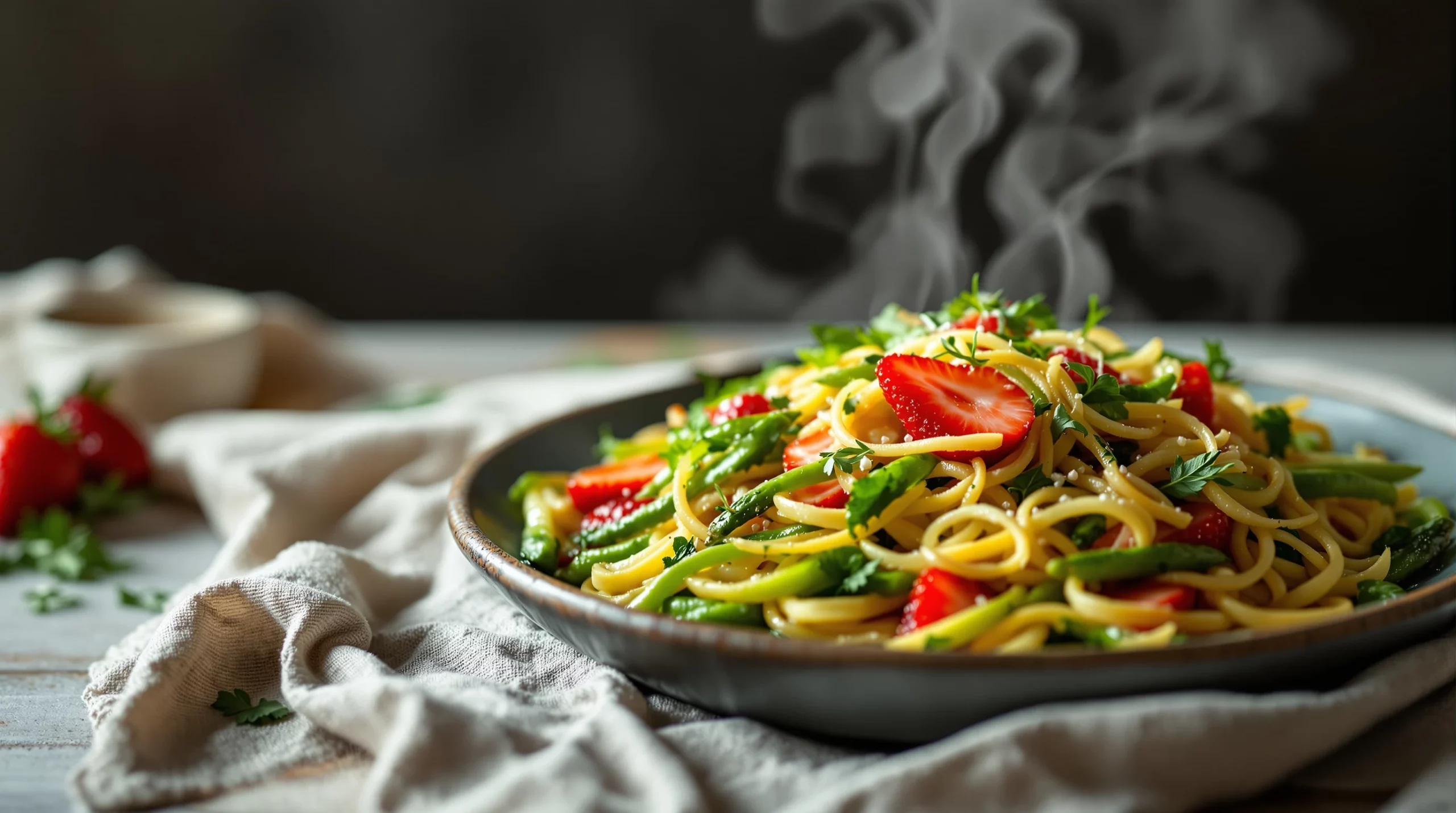 Salade d'asperges vertes, fraises et burrata : ma recette printanière