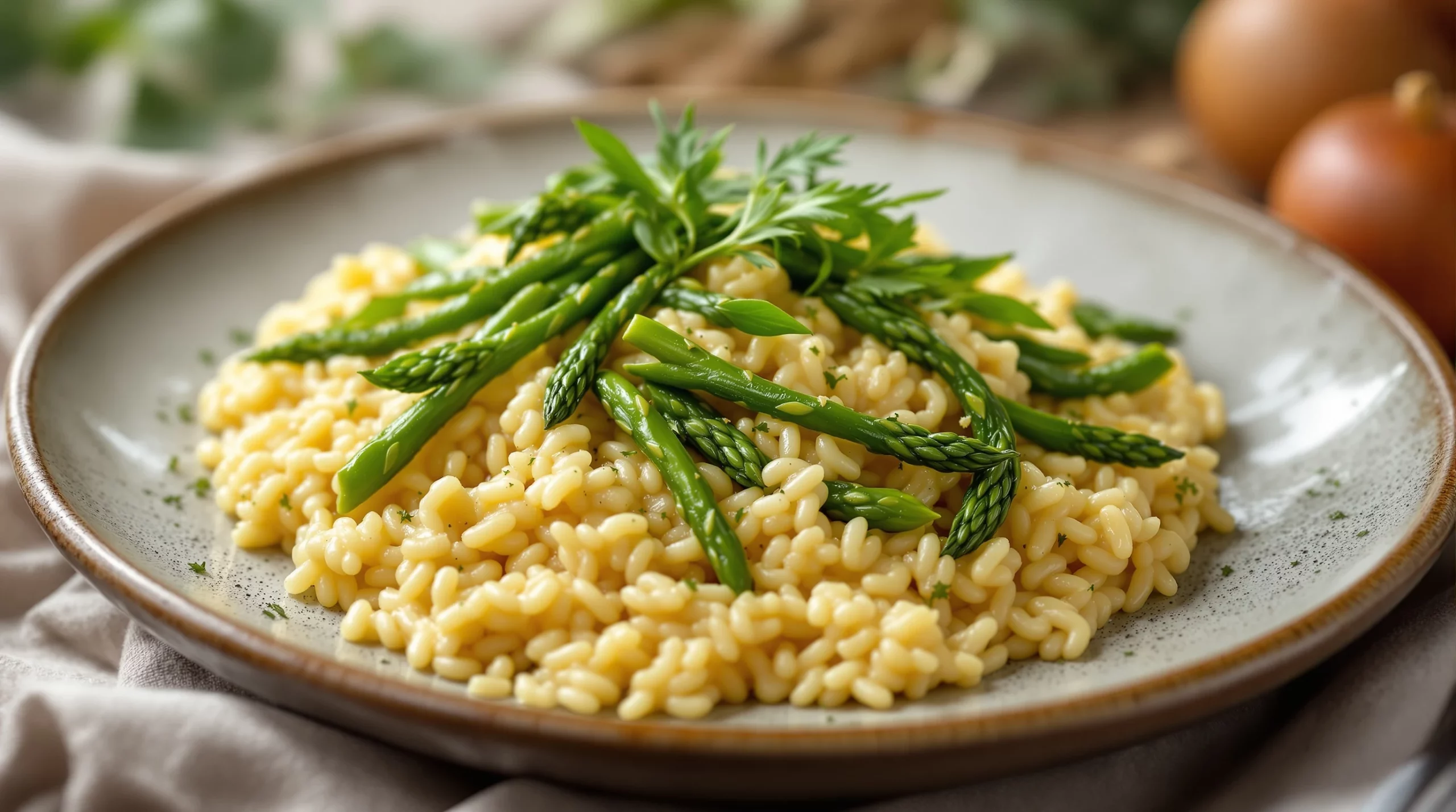 Asperges vertes printanières : mon risotto crémeux et facile
