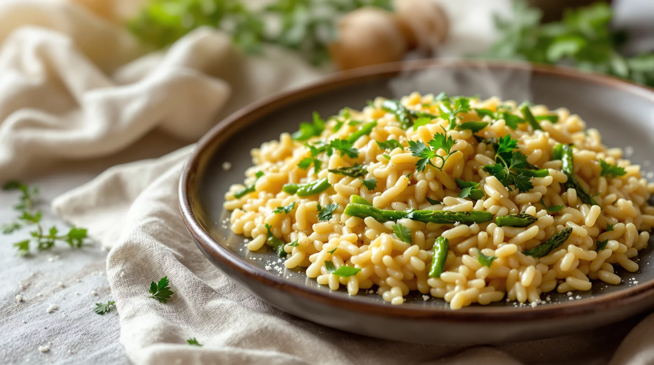 Asperges vertes printanières : mon risotto crémeux et facile