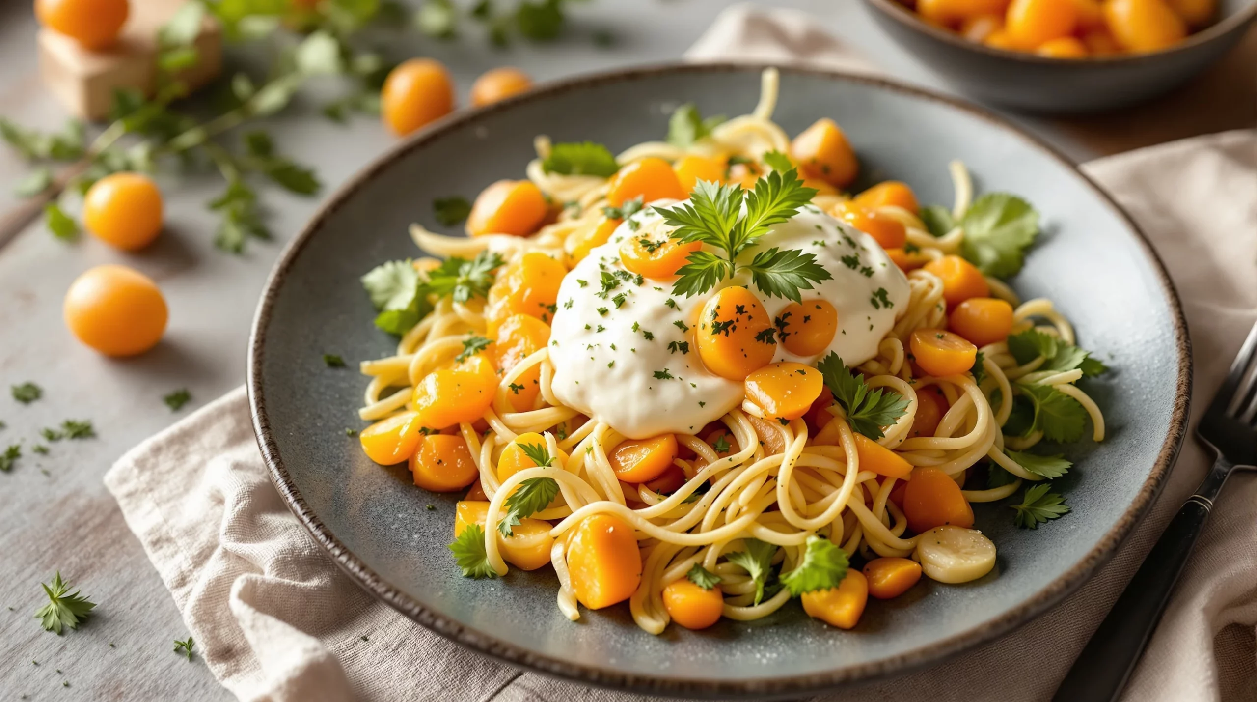 Salade printanière abricots, burrata : mon secret ensoleillé