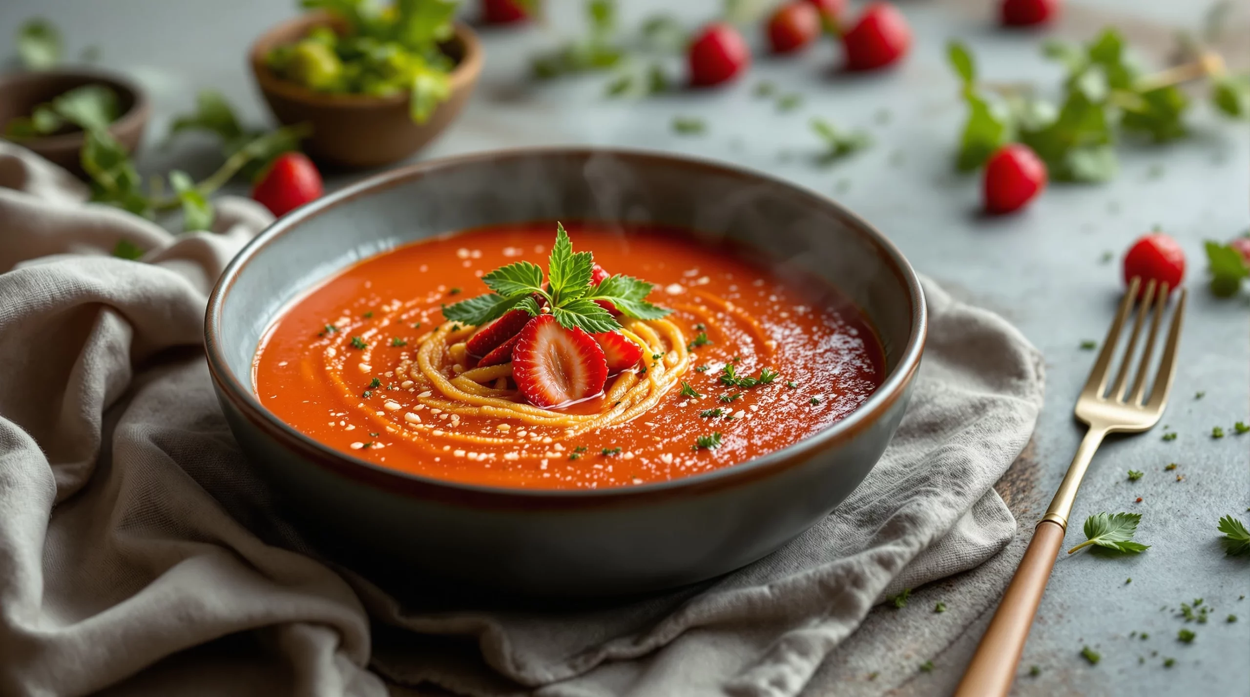 Gaspacho de fraises à la menthe : ma version d'été sans tomate